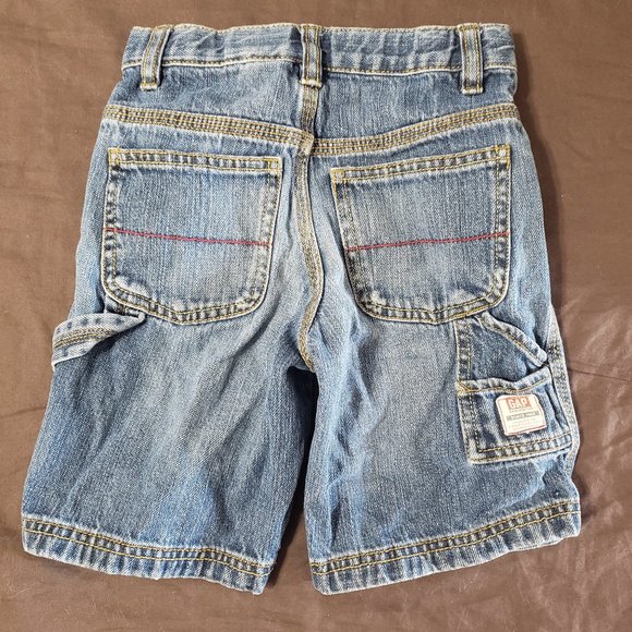 Denim Shorts Durable Baby Gap Snap Closure Zipper Pocket Size 5 100% Cotton Boy - Picture 2 of 3